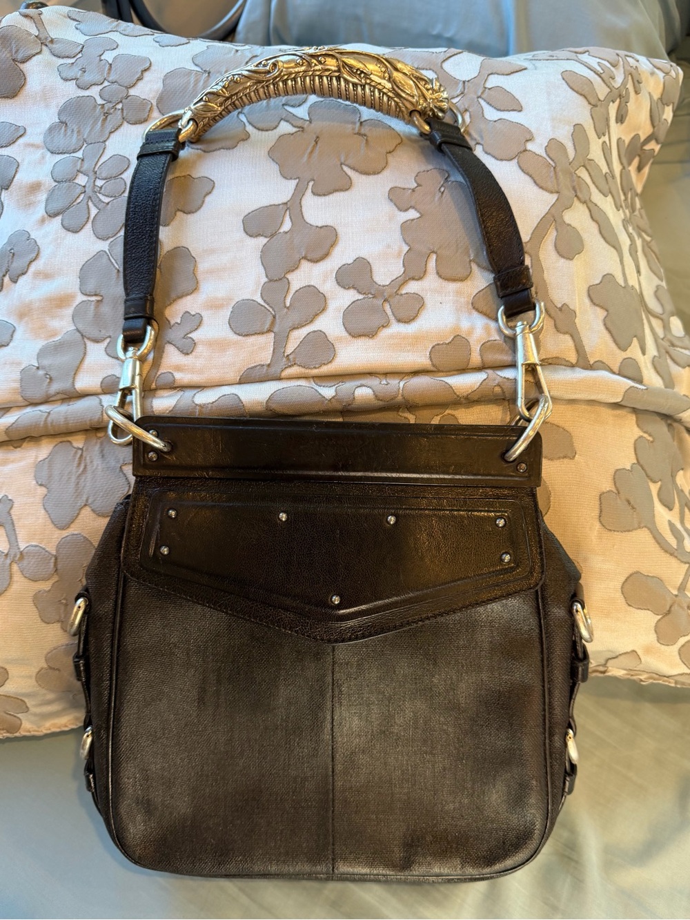 Yves Saint Laurent Black Canvas and Leather Rive Gauche - Picture 7 of 8